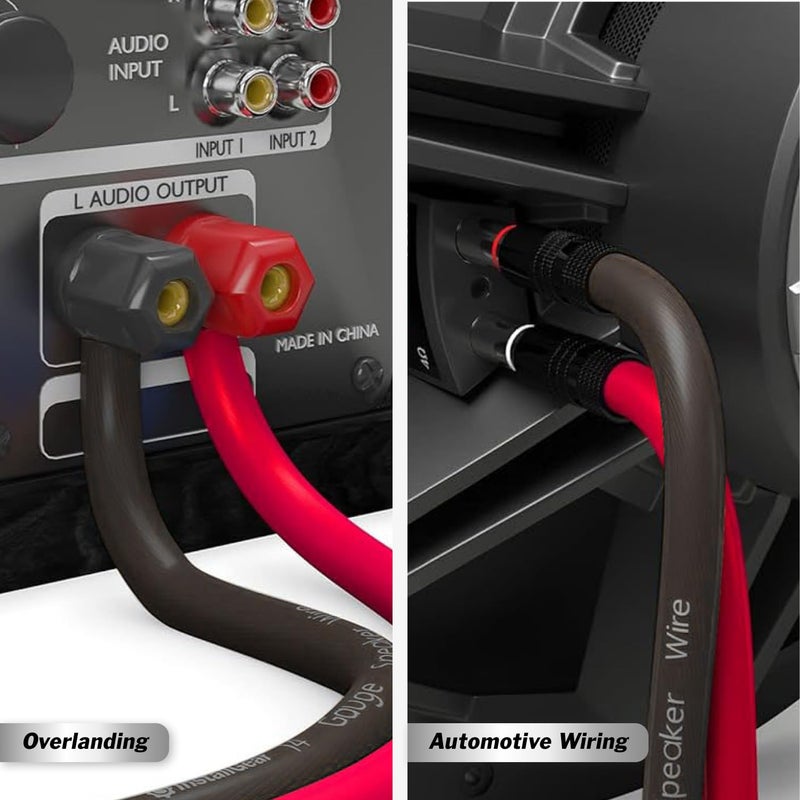 InstallGear 16 Gauge Speaker Cable - 100 ft True Spec Soft Touch Audio Wire for Car Stereos, Home Theater, Surround Sound - Flexible 16 AWG Speaker Wire - Easy Installation - Red/Black - Image 4